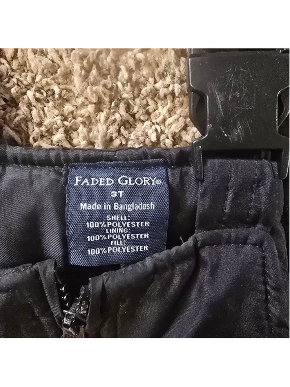 Boys Faded Glory Black Snow Bib Overalls 3T - Picture 2 of 3
